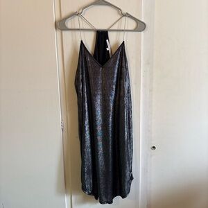 RACHEL Rachel Roy Metallic Black Dress